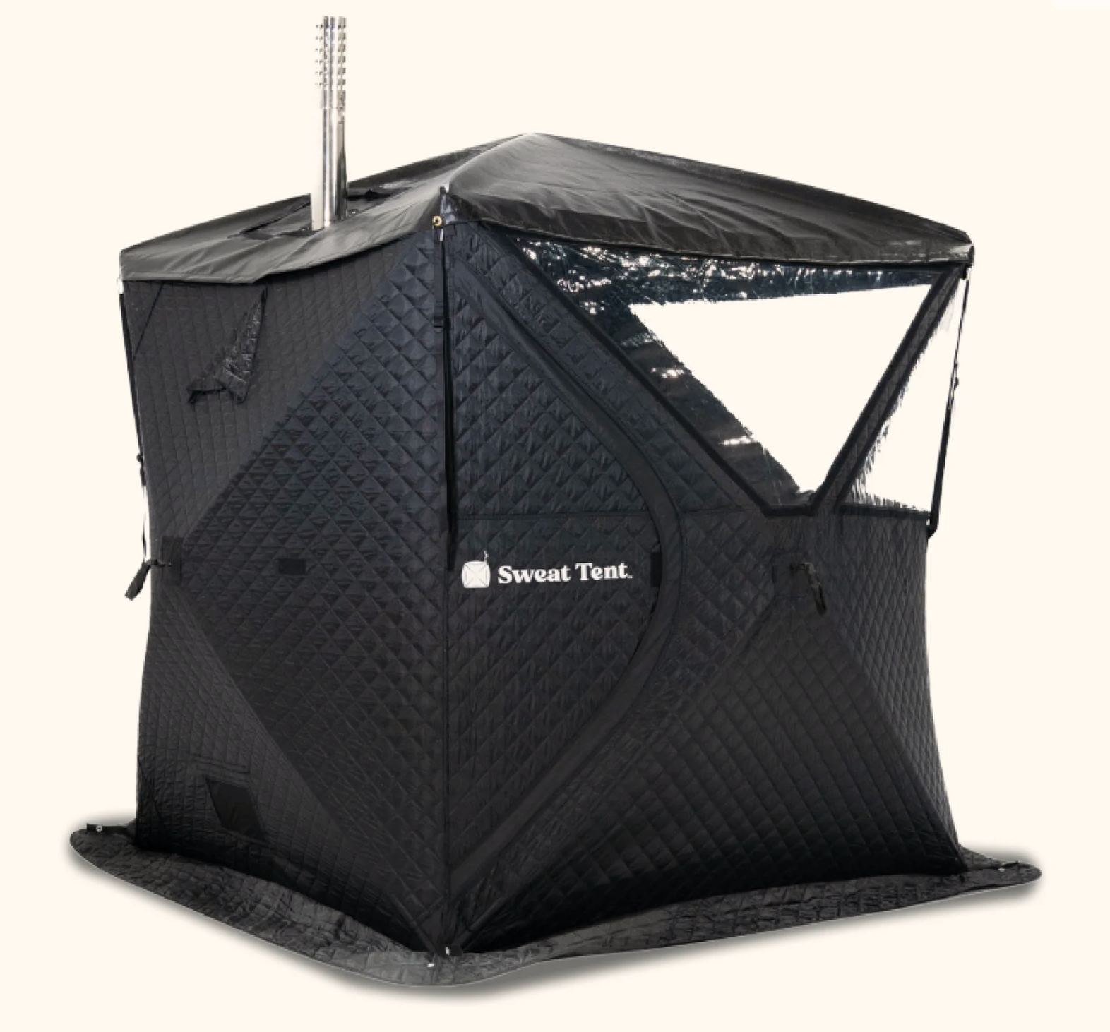The Sweat Tent portable smoke sauna, designed for indoor and outdoor sauna sessions.